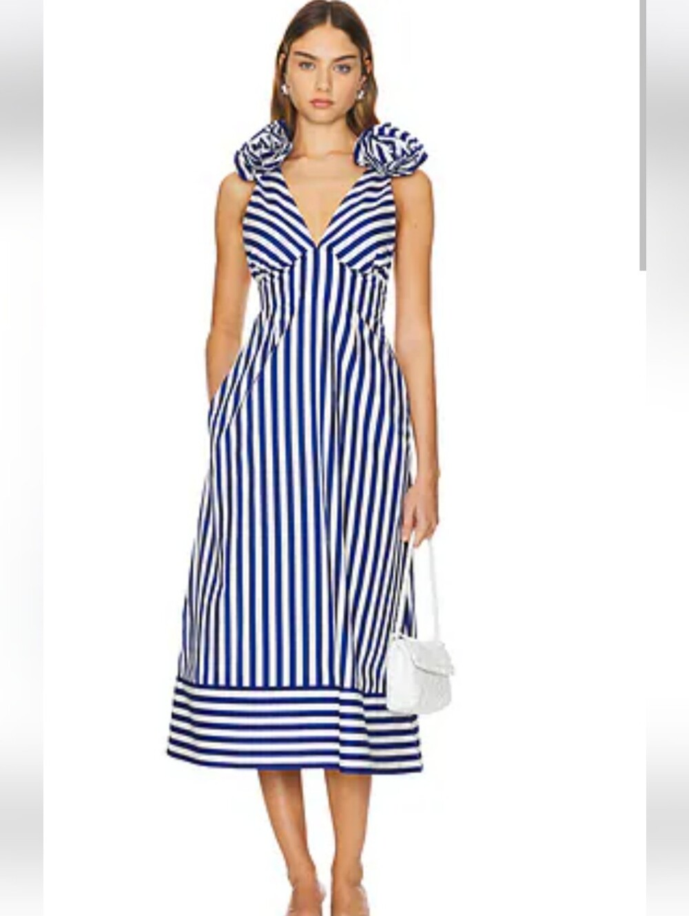 NWT Yumi Kim Jamela Midi Dress Breezy Stripe Blue White Size S